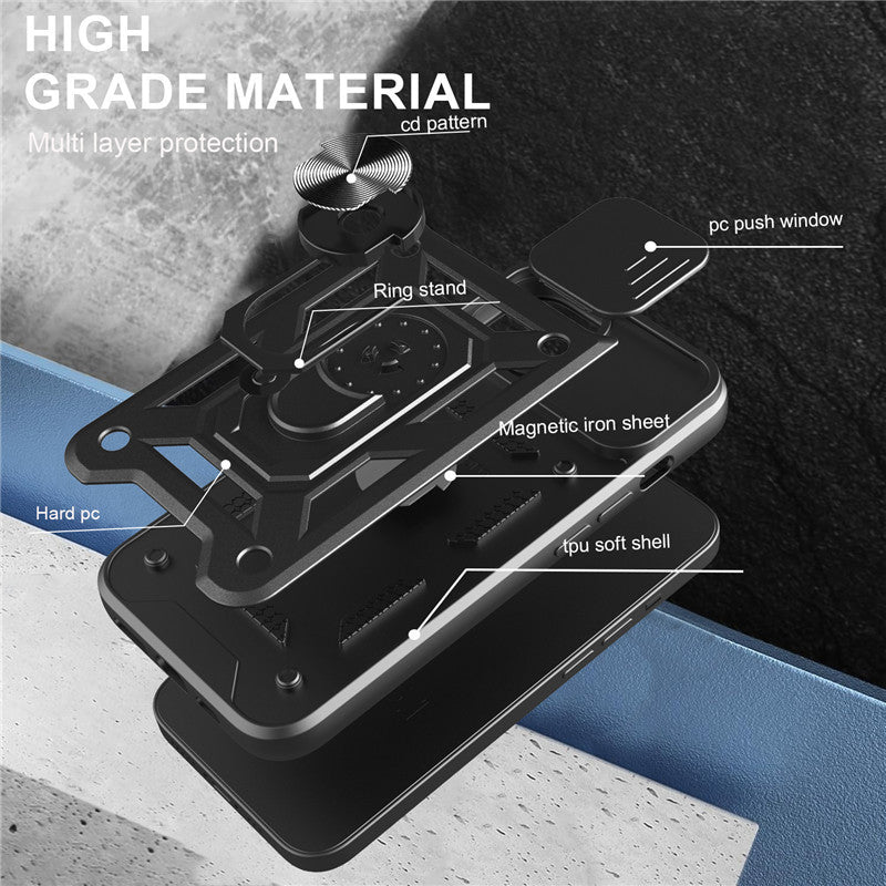 iPhone Pro Max Sergeant Ring Holder Case Shunjia Push Window Protective Cover