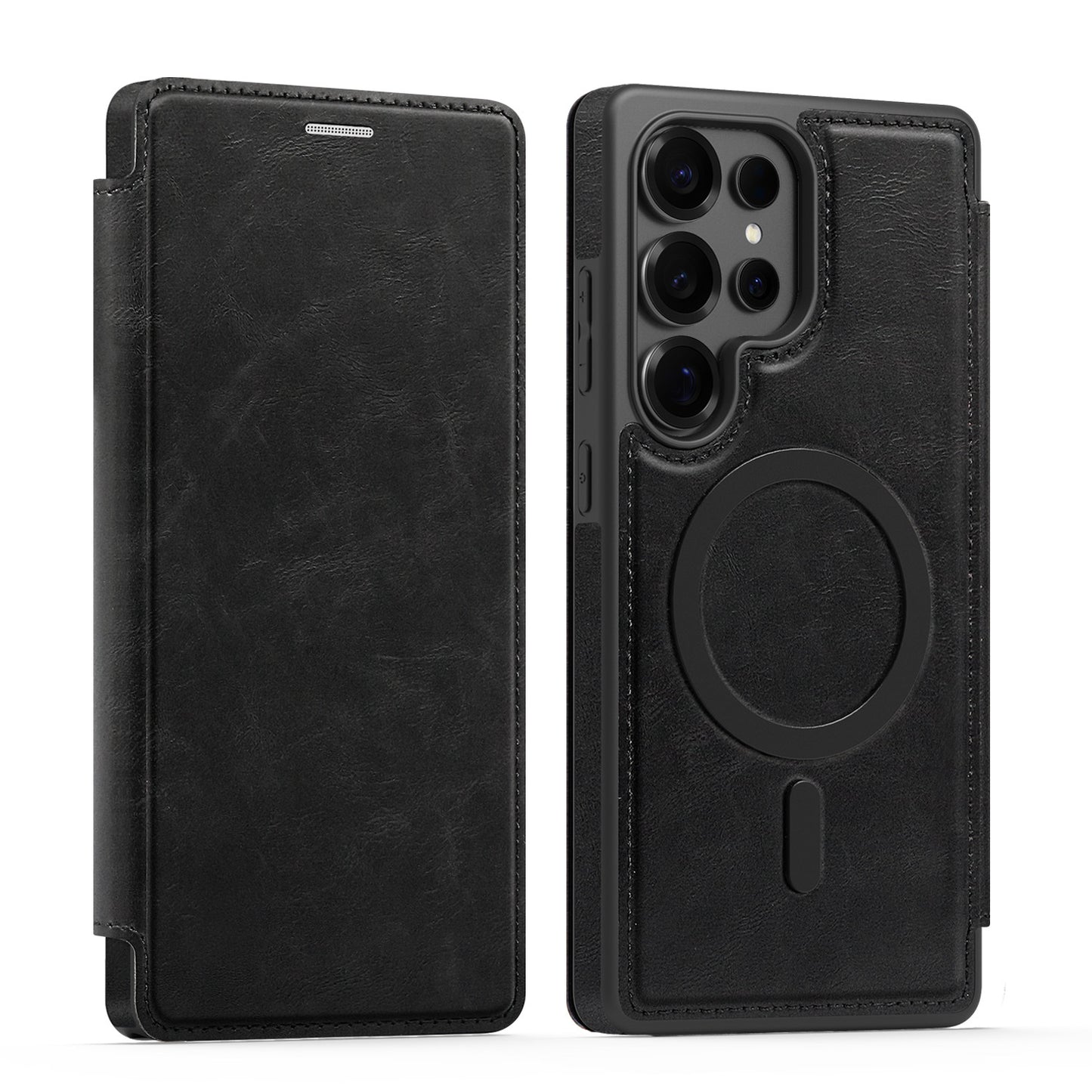 Black Lingdun Business Flip Samsung Case
