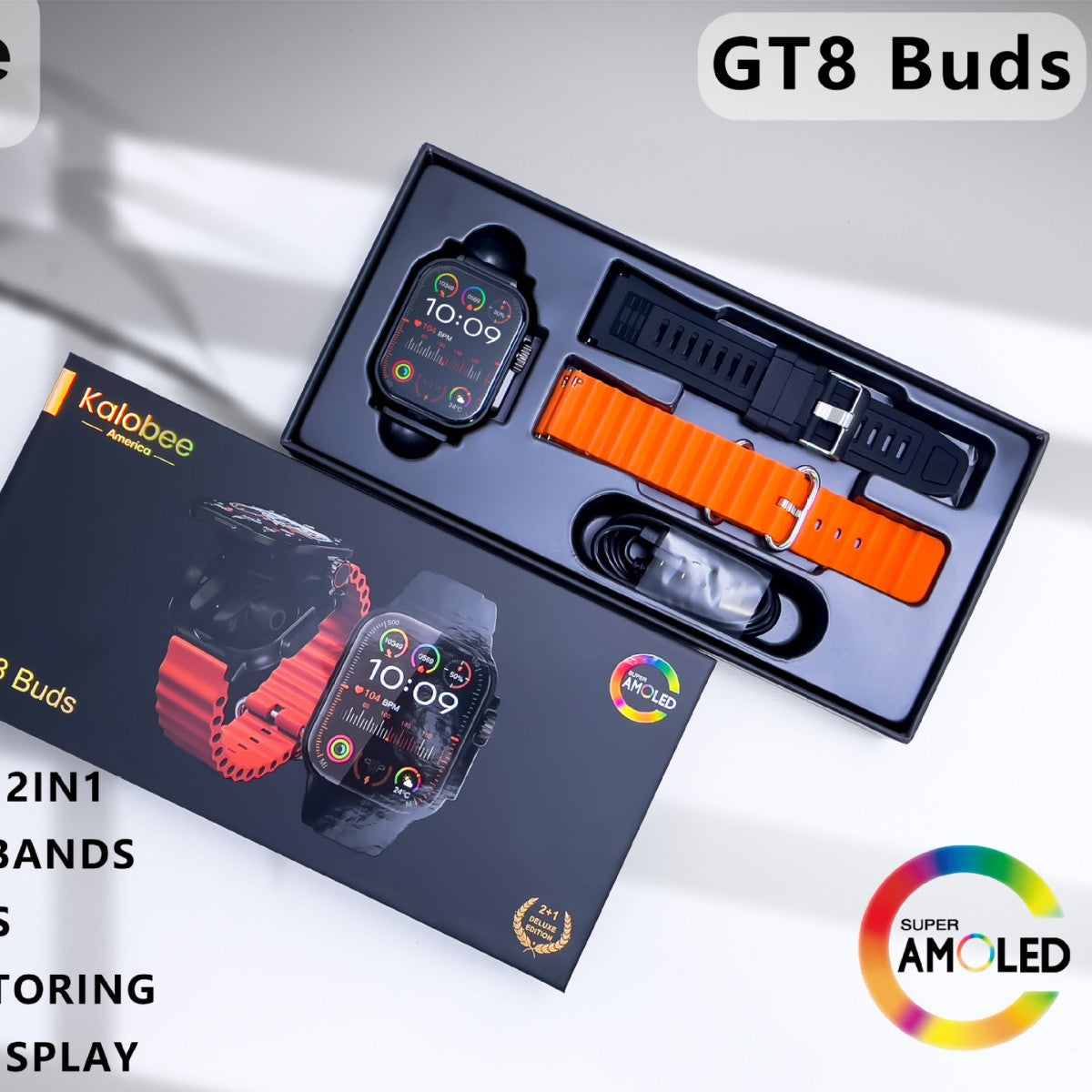 GT8 Pro+ Smart Watch & Earbuds 2-in-1