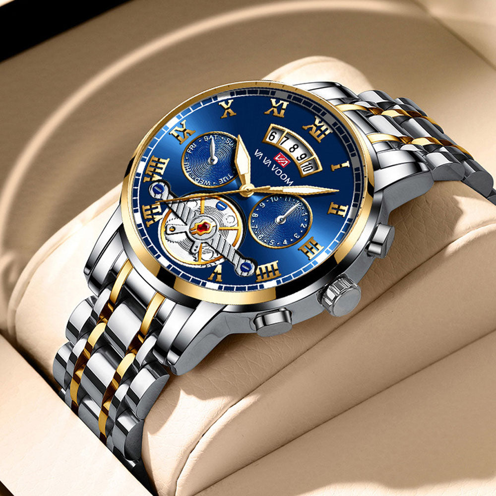 SteelHorizon Stainless Steel Waterproof Watch Men