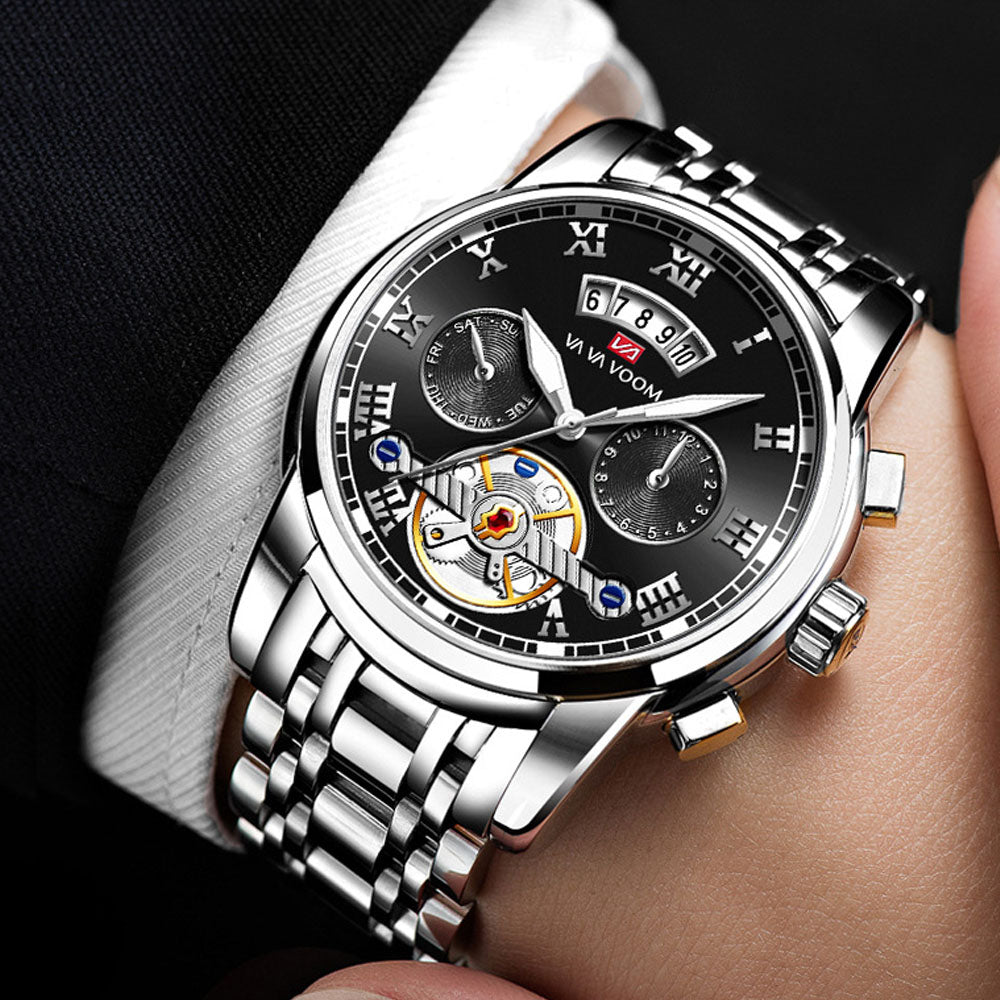 SteelHorizon Stainless Steel Waterproof Watch Men