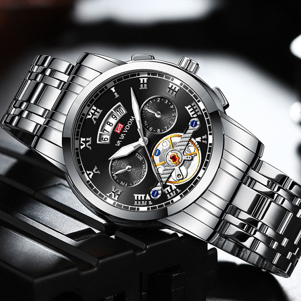 SteelHorizon Stainless Steel Waterproof Watch Men