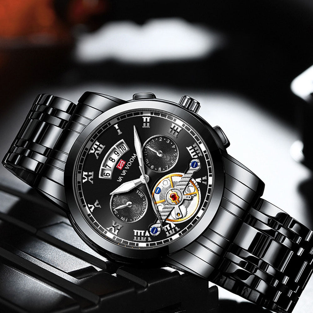 SteelHorizon Stainless Steel Waterproof Watch Men