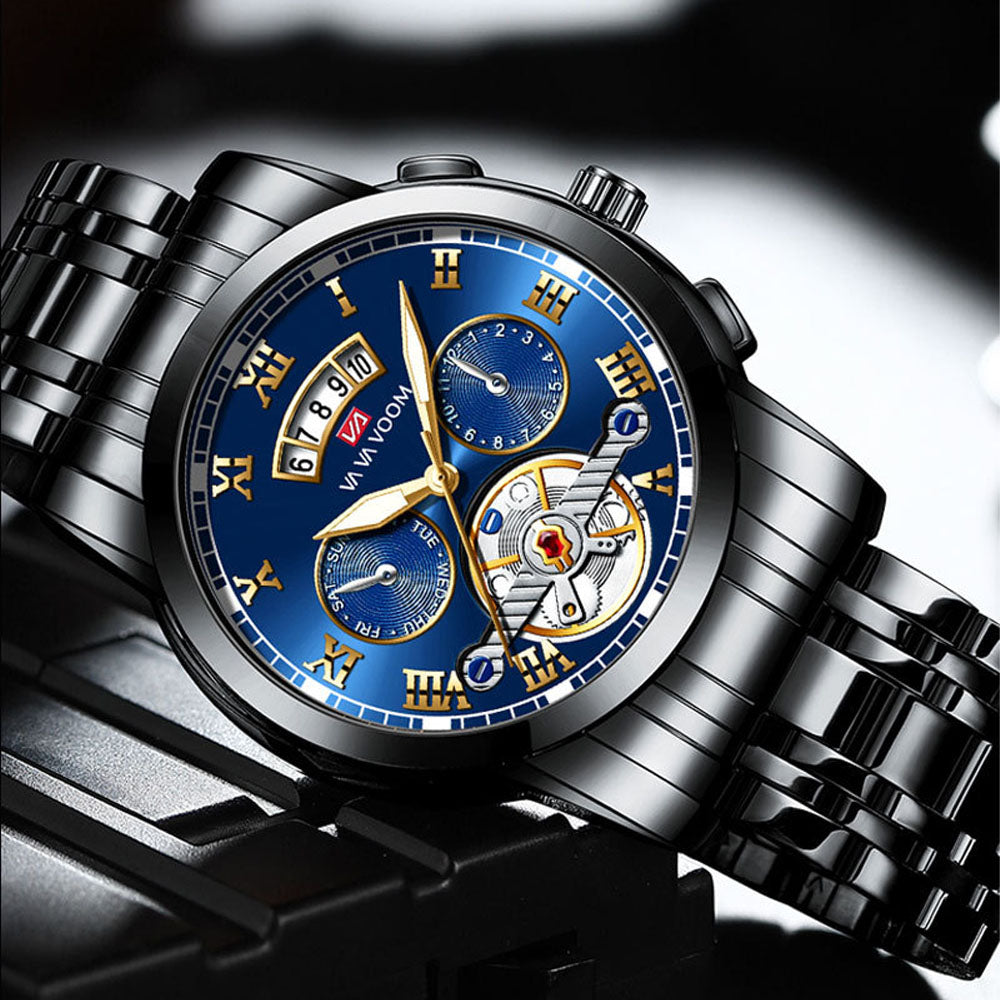 SteelHorizon Stainless Steel Waterproof Watch Men