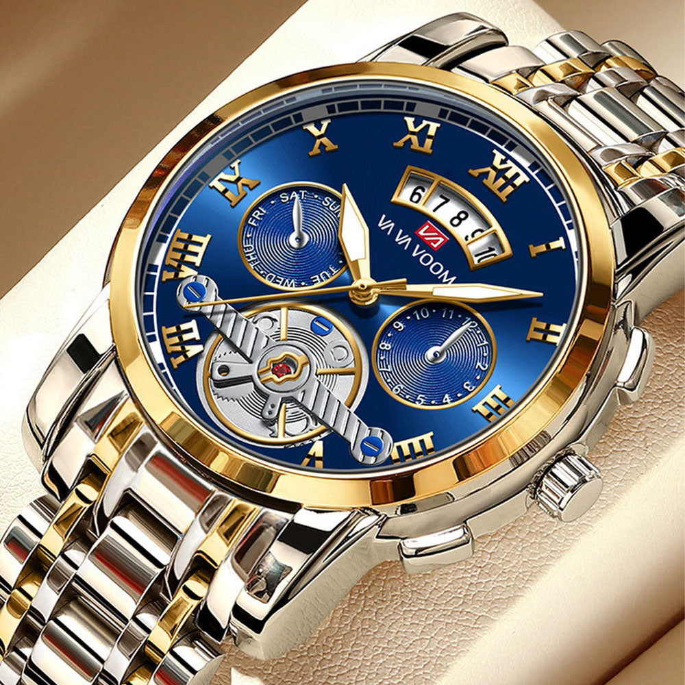 SteelHorizon Stainless Steel Waterproof Watch Men