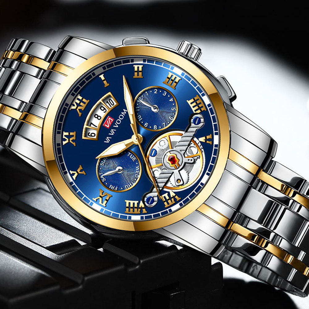 SteelHorizon Stainless Steel Waterproof Watch Men