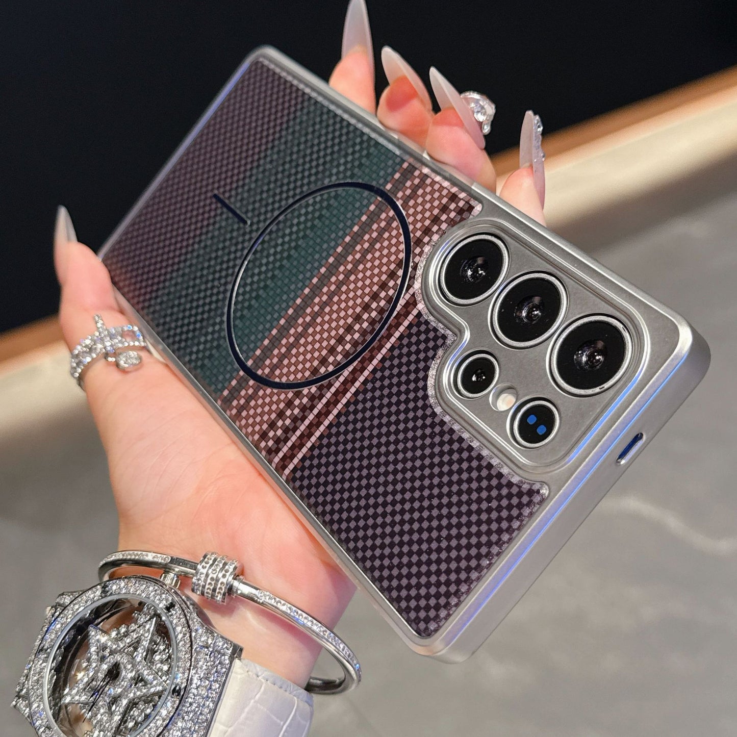 Premium Magnetic Fiber Circle Case for Samsung S25 Ultra / S25 Edge  Shockproof All-Inclusive PC Protection