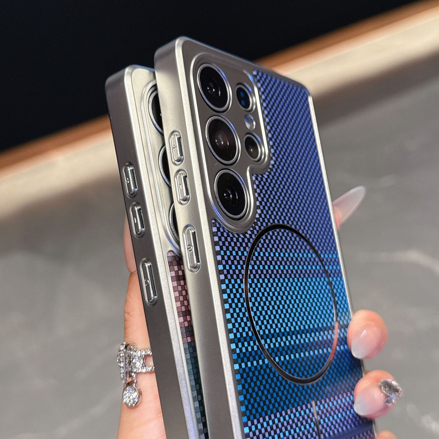 Premium Magnetic Fiber Circle Case for Samsung S25 Ultra / S25 Edge  Shockproof All-Inclusive PC Protection