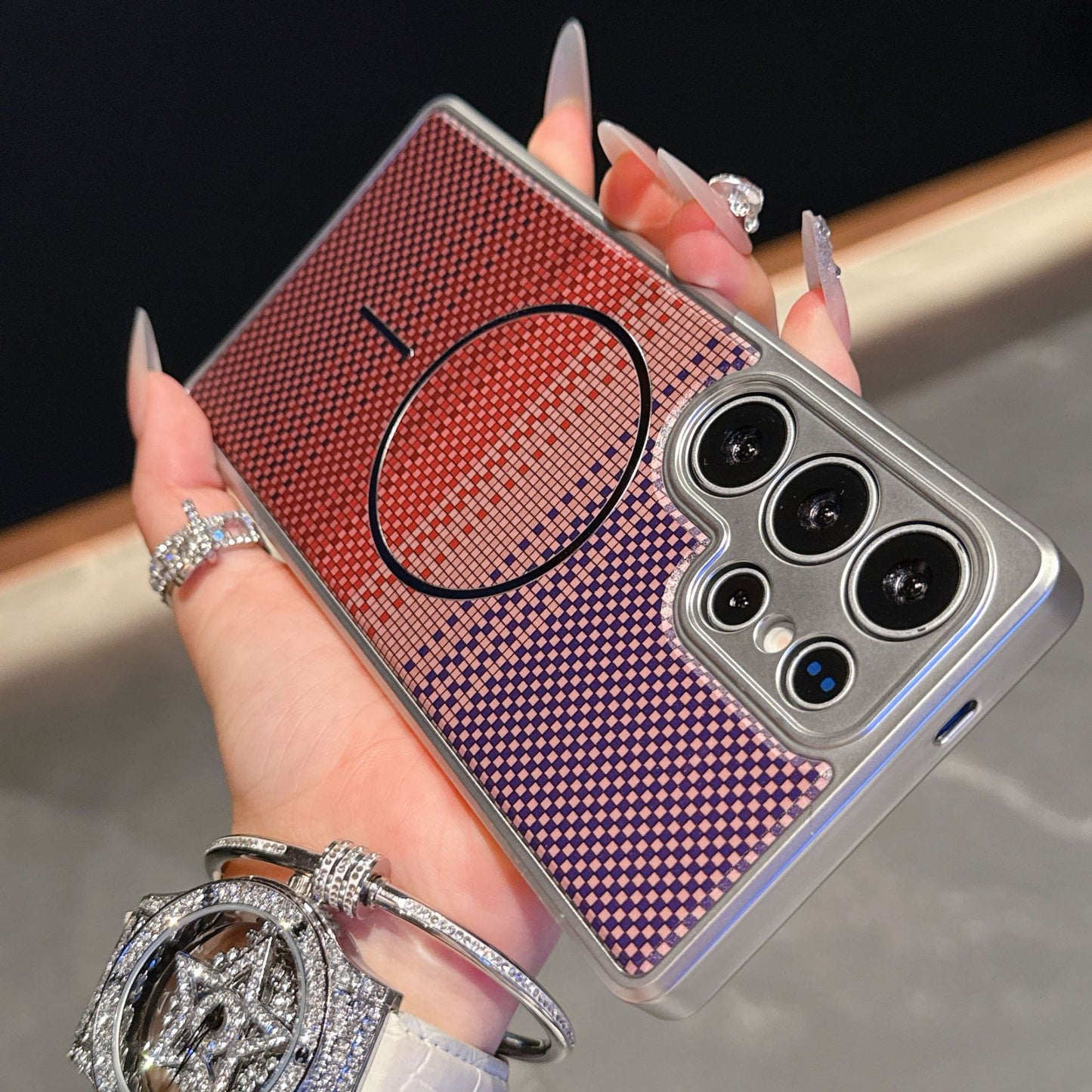 Premium Magnetic Fiber Circle Case for Samsung S25 Ultra / S25 Edge  Shockproof All-Inclusive PC Protection