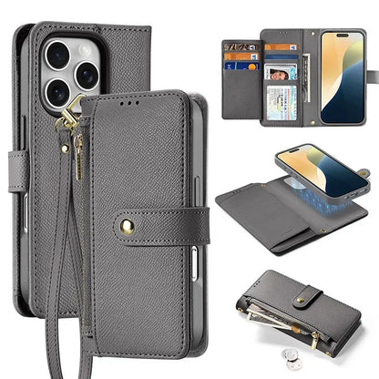 SnapLuxe 2-in-1 Magnetic Leather Wallet iPhone Case