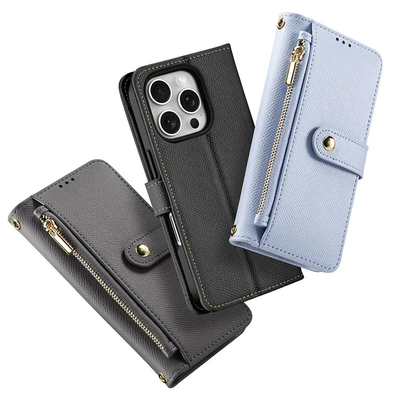 SnapLuxe 2-in-1 Magnetic Leather Wallet iPhone Case