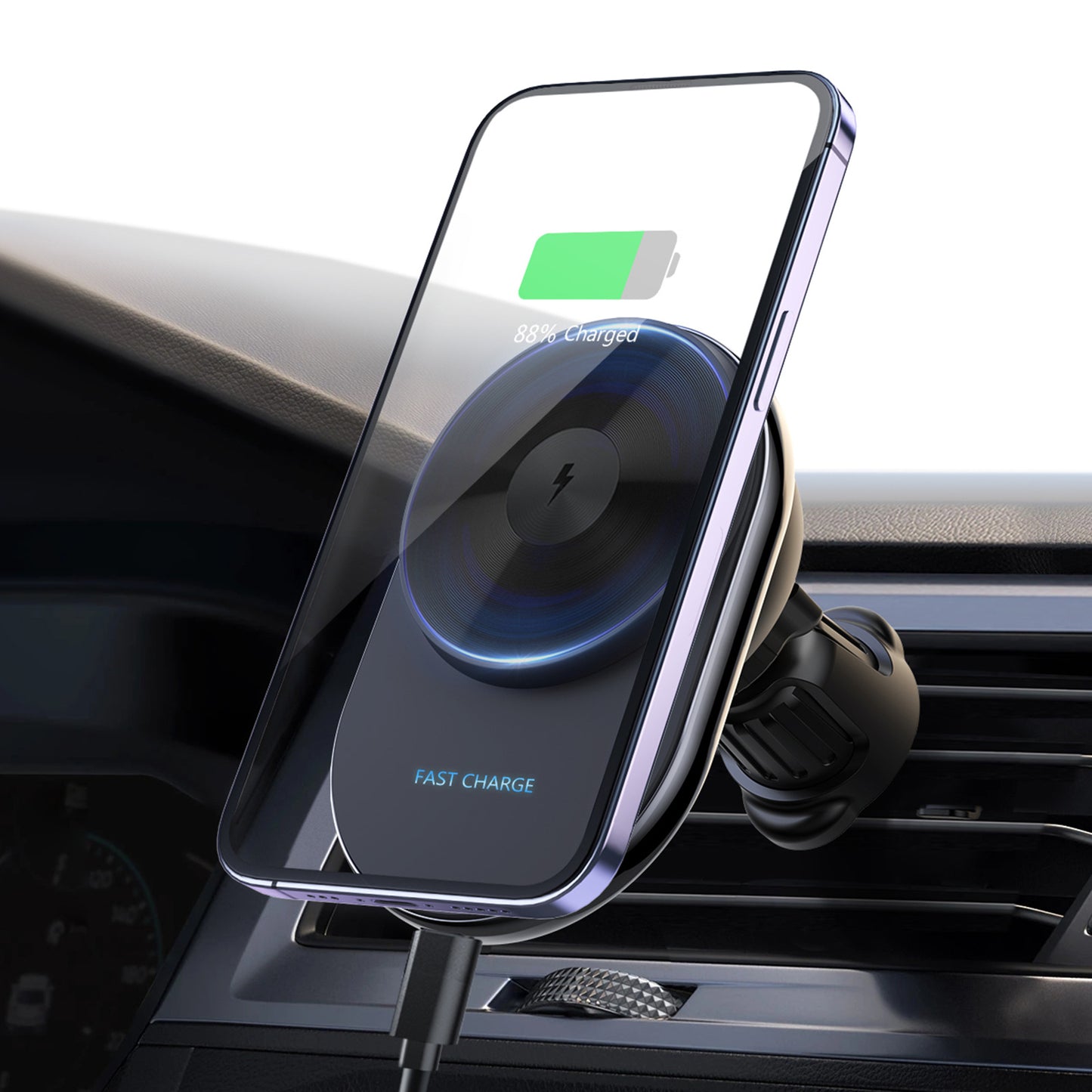 FrostCharge Pro 2-in-1 MagSafe Car Charger Phone Holder