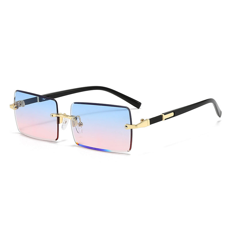 Trendy Rimless Jelly Color Sunglasses