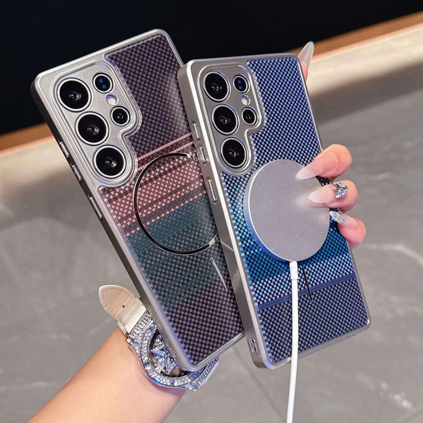 Premium Magnetic Fiber Circle Case for Samsung S25 Ultra / S25 Edge  Shockproof All-Inclusive PC Protection