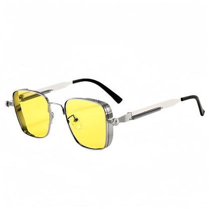 Eclipse Retro Steampunk Square Frame Sunglasses  High-End Metal Fashion