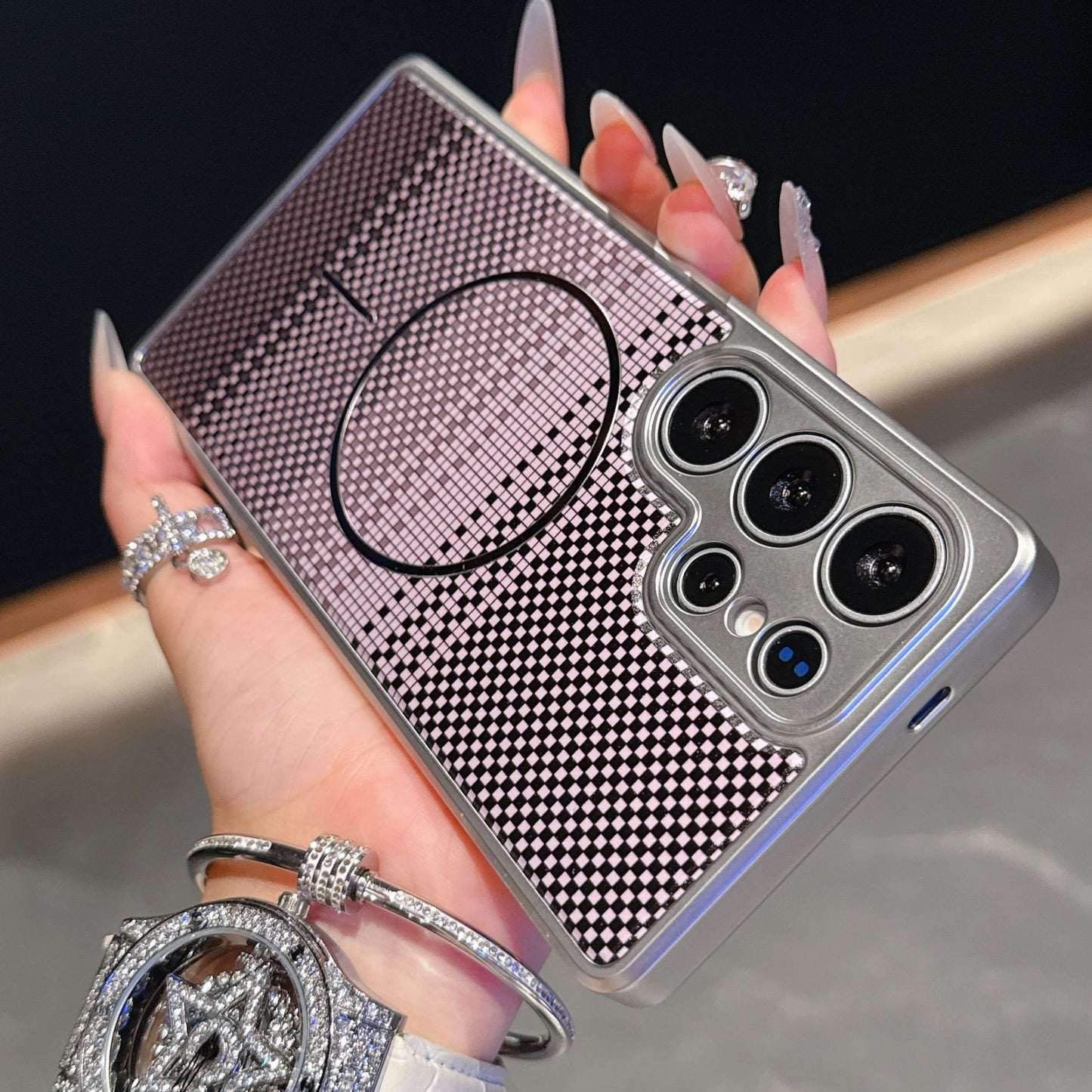 Premium Magnetic Fiber Circle Case for Samsung S25 Ultra / S25 Edge  Shockproof All-Inclusive PC Protection