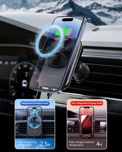 FrostCharge Pro 2-in-1 MagSafe Car Charger Phone Holder