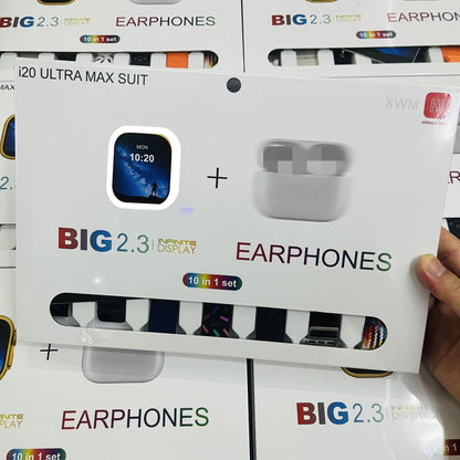 Fusion Series: i20 Ultra Max Smartwatch & Bluetooth Earbuds