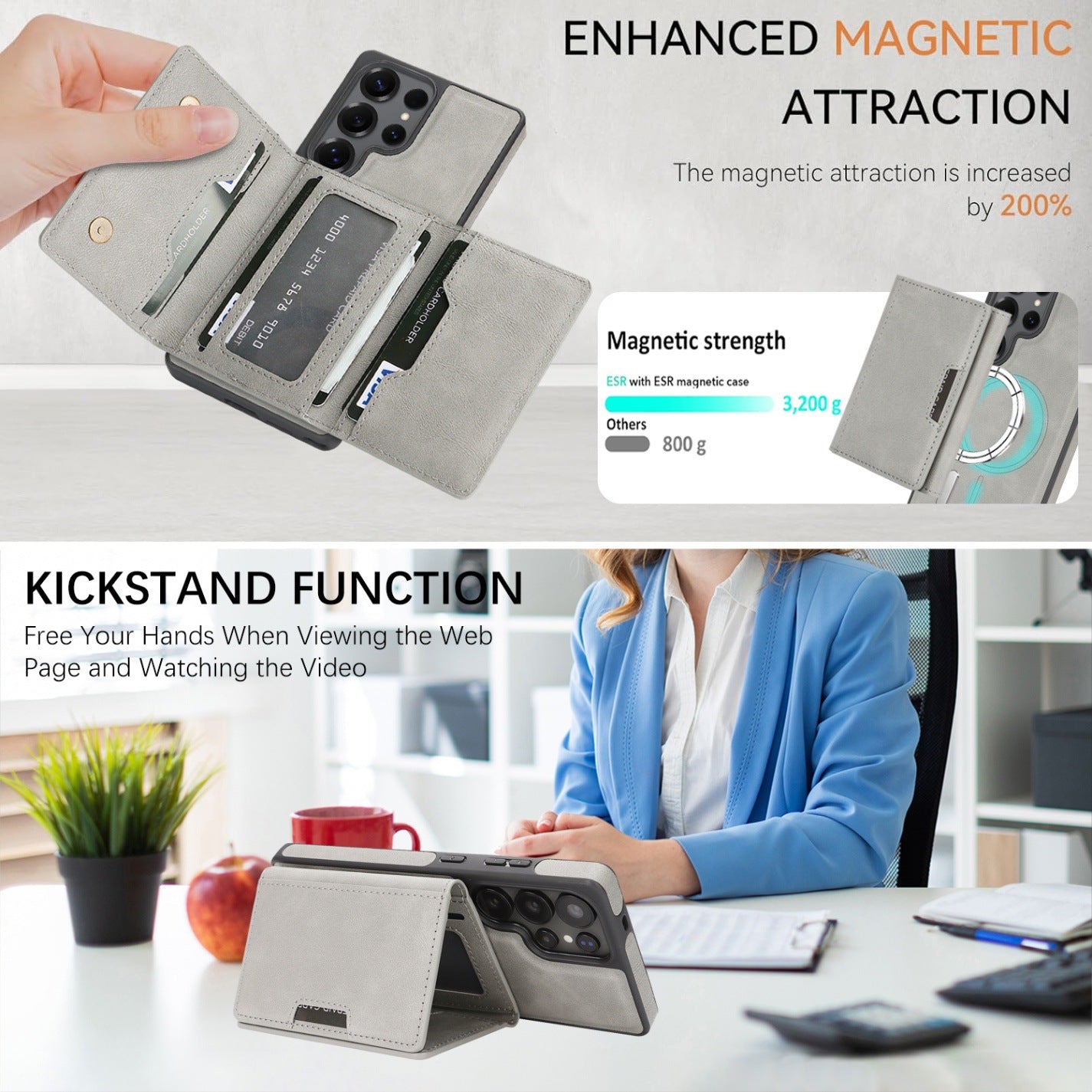 Stylish Magnetic Card Samsung Case