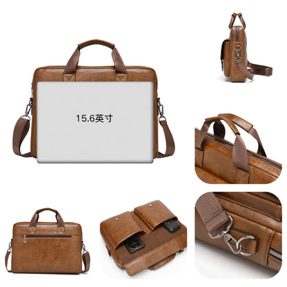 Men's business briefcase, large capacity high-end laptop bag
