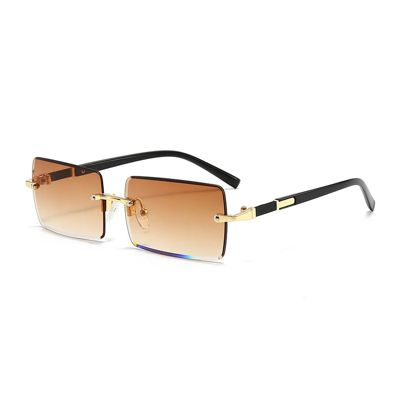 Trendy Rimless Jelly Color Sunglasses