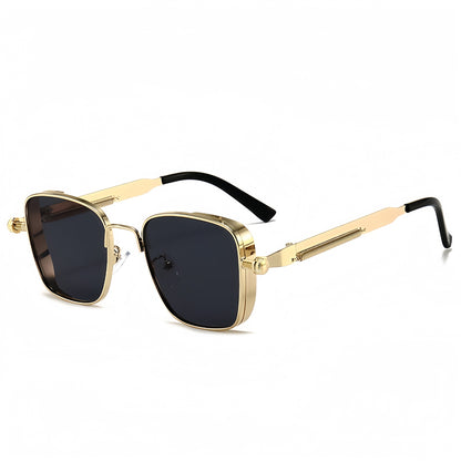 Eclipse Retro Steampunk Square Frame Sunglasses  High-End Metal Fashion