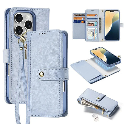 SnapLuxe 2-in-1 Magnetic Leather Wallet iPhone Case