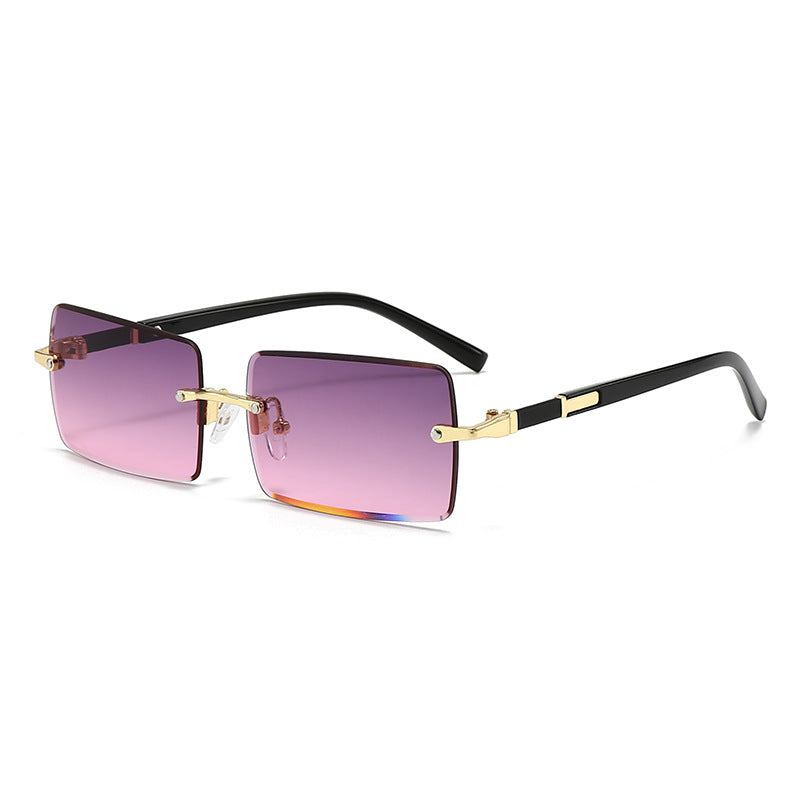 Trendy Rimless Jelly Color Sunglasses