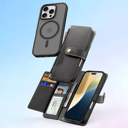 SnapLuxe 2-in-1 Magnetic Leather Wallet iPhone Case