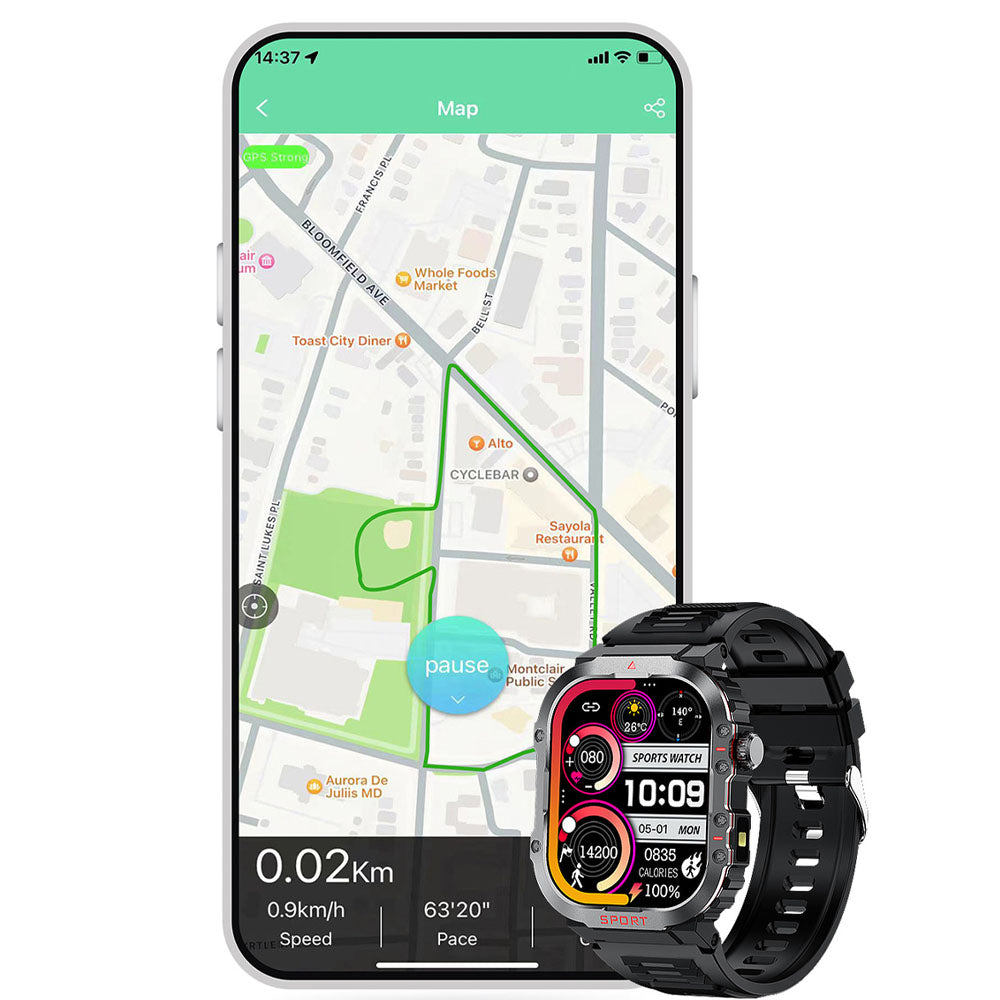 TrailForge Waterproof Sports Flashlight Smart Watch