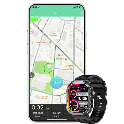 TrailForge Waterproof Sports Flashlight Smart Watch