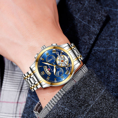 SteelHorizon Stainless Steel Waterproof Watch Men